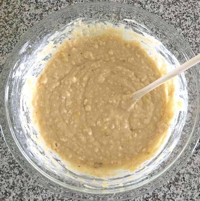 Banana Bread batter in a bowl