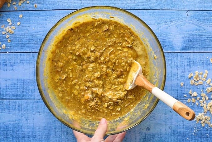 batter for the best pumpkin baked oatmeal recipe