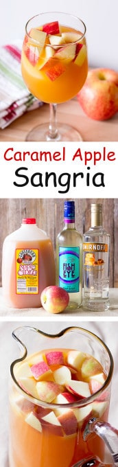 Caramel Apple Sangria 3 image with text Pinterest collage