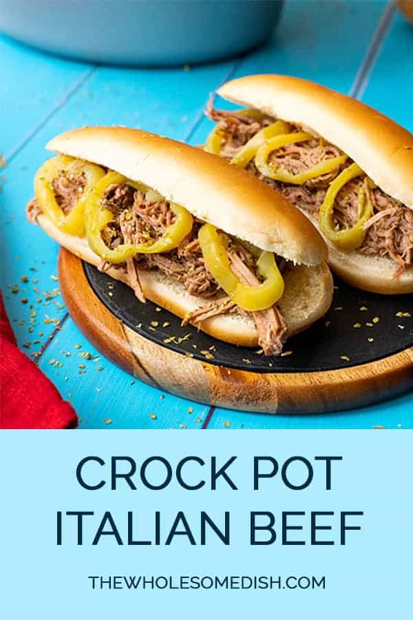 Crock Pot Italian Beef Sandwiches on a plate