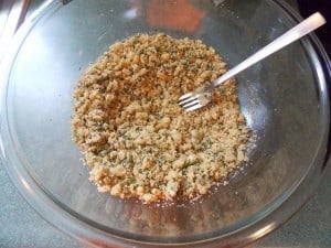 dry mixture for meatballs in a bowl