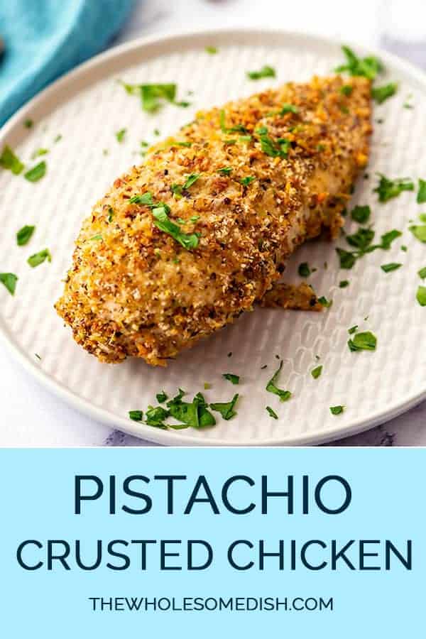 Pistachio Crusted Chicken Breast on a plate
