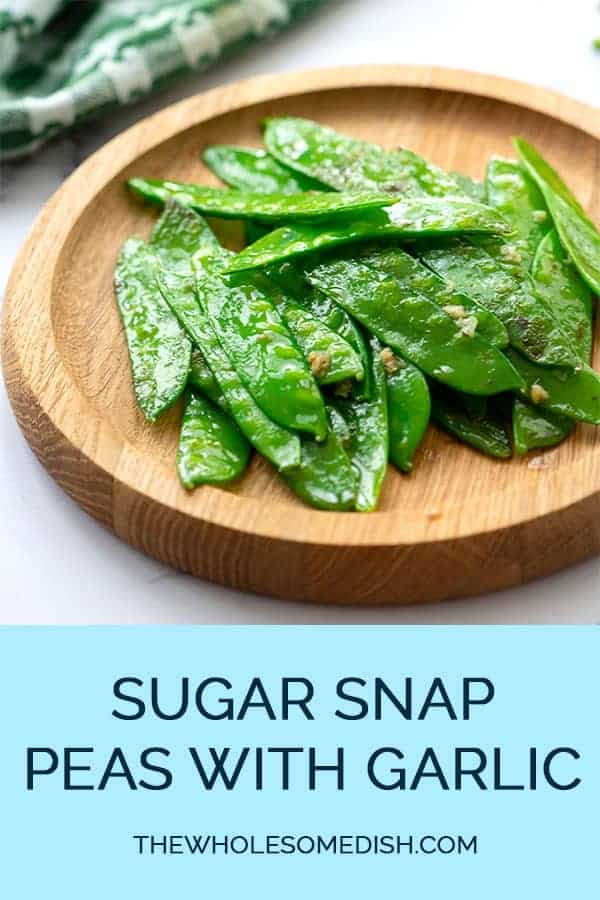 Sugar Snap Peas with Garlic on a serving plate