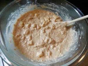 wet bread batter in a bowl