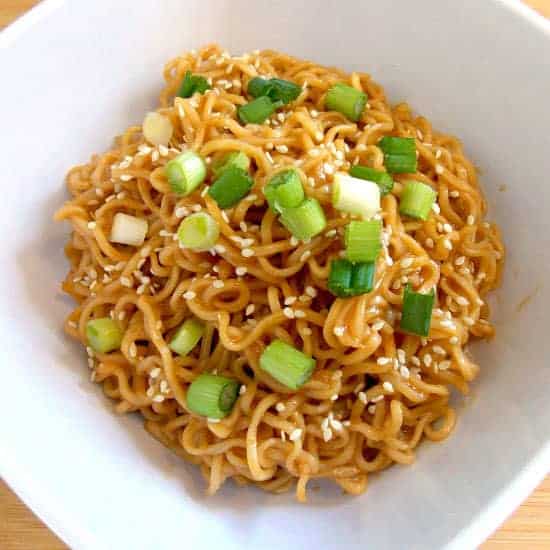 Beef and Broccoli Spicy Peanut Ramen Noodles - Amanda Outside