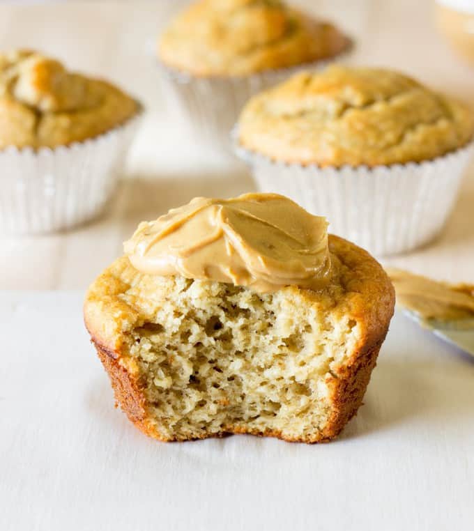 Banana Peanut Butter Oat Muffins