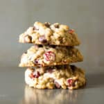3 stacked coconut cowboy cookies