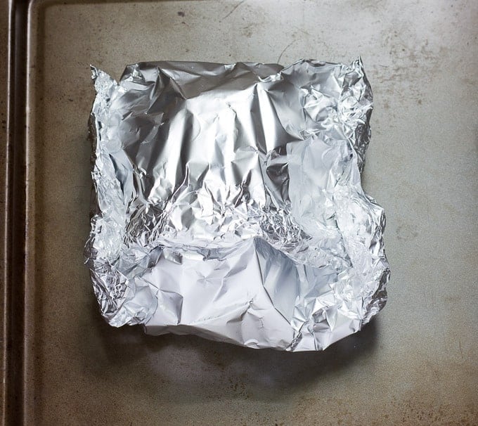 square folded foil packet