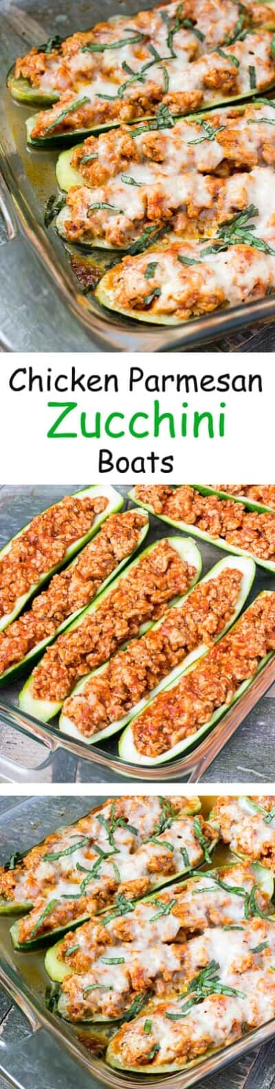 Chicken Parmesan Zucchini Boats - The Wholesome Dish