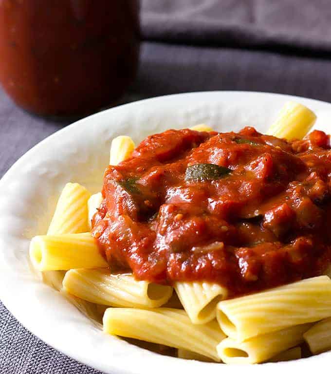 Zucchini Mushroom Pasta Sauce - The Wholesome Dish