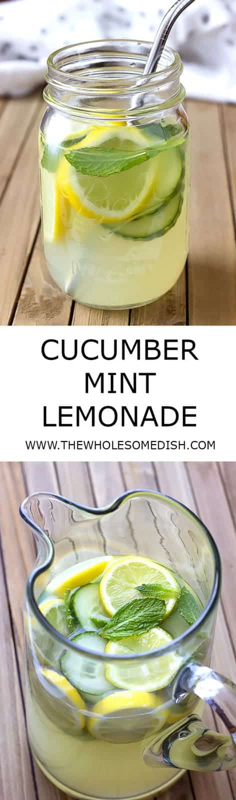 Cucumber Mint Lemonade - Lightly sweet & tart lemonade with subtle flavors of cucumber and mint. The most refreshing drink you'll have all summer!