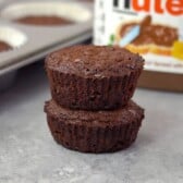2 stacked Nutella brownies
