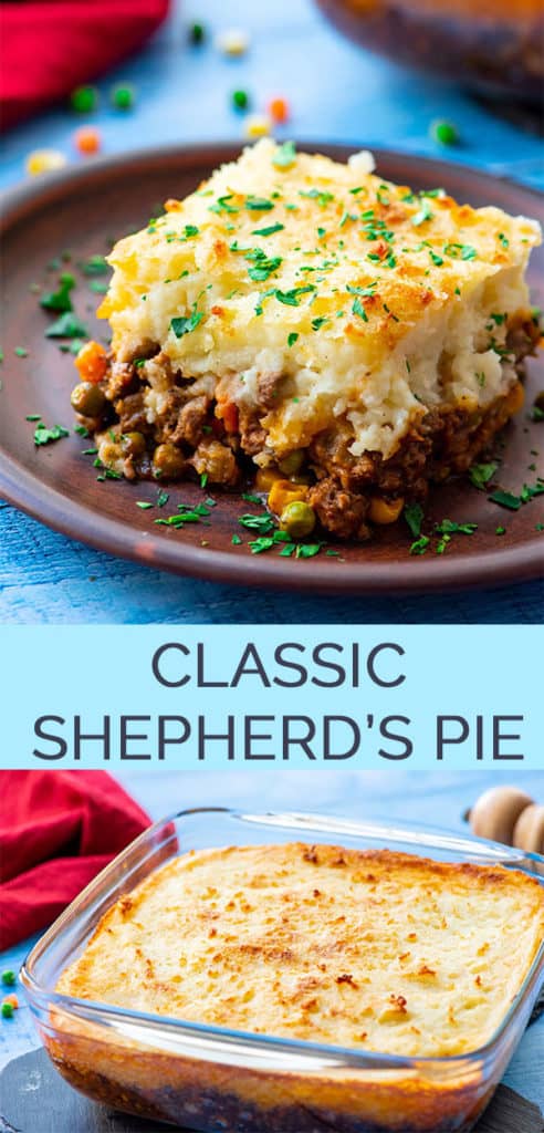 Shepherd's Pie Recipe 2 image Pinterest Collage with text