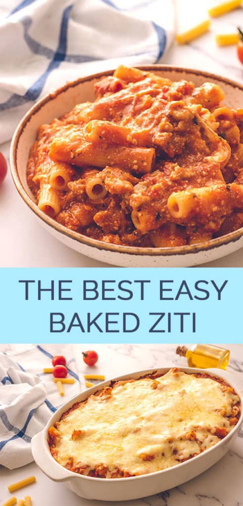 Best Easy Baked Ziti 2 image Pinterest collage