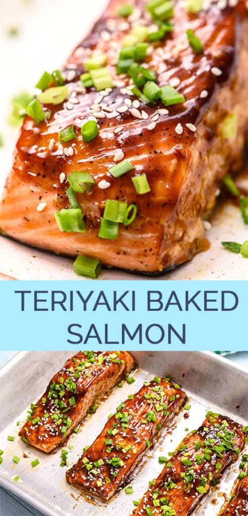 Teriyaki Baked Salmon 2 image Pinterest Collage