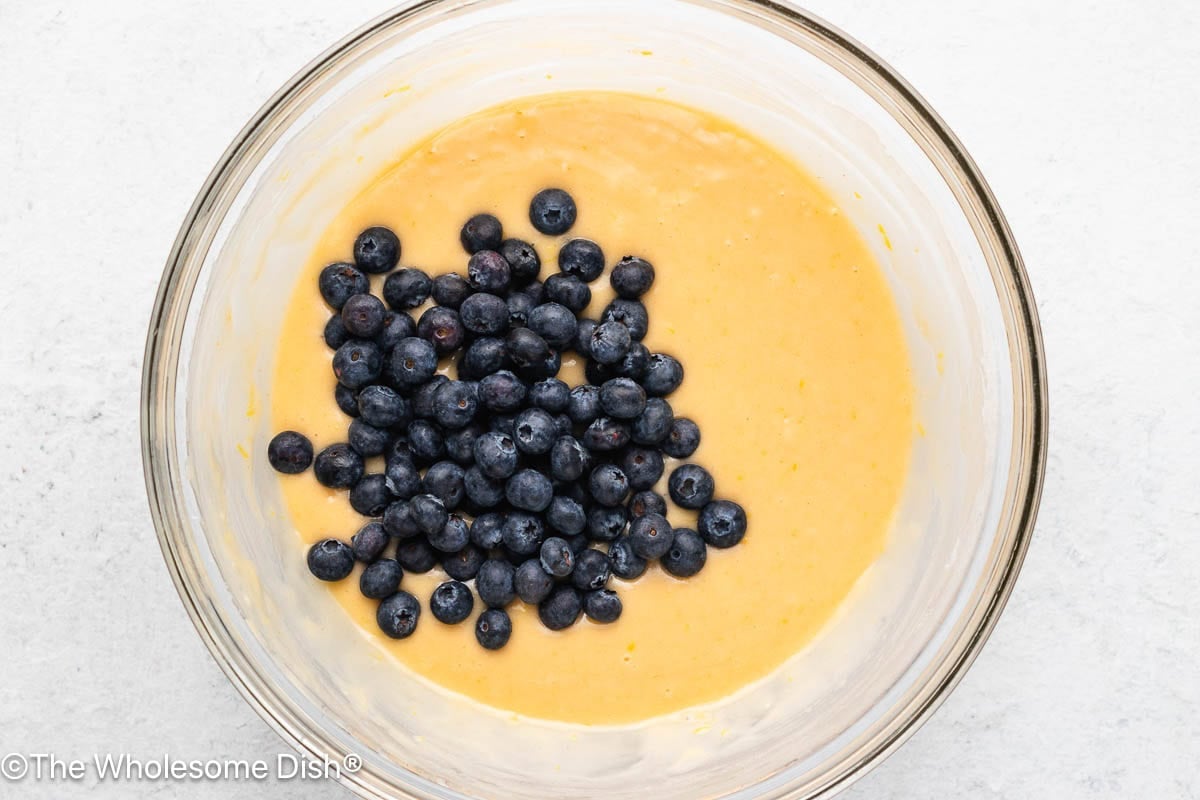 Blueberries were added to the batter.